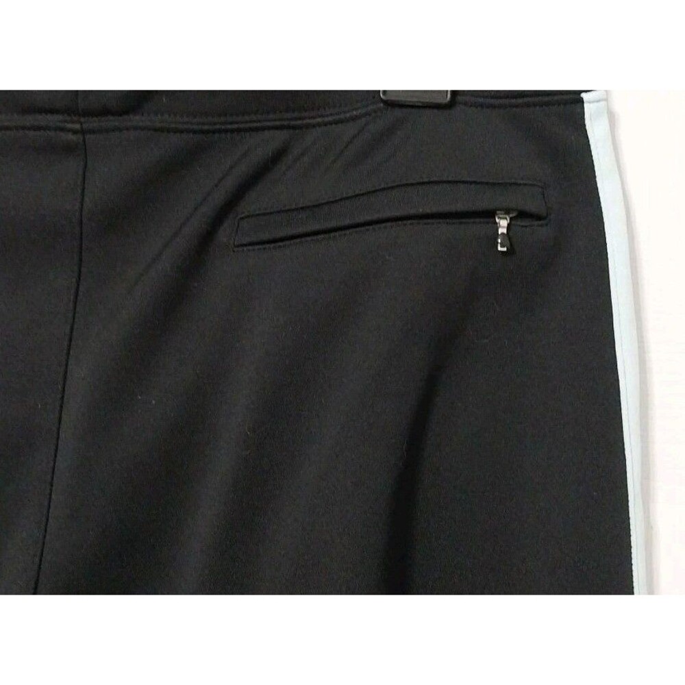ASpire Yoga Jog Pants Straight Leg Zipper Pocket Black With Aqua Stripe Medium - Picture 3 of 4